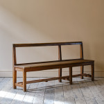 19th Century Pine Chapel Bench in Simulated Oak Paint