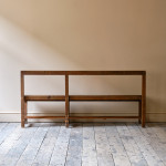 19th Century Pine Chapel Bench in Simulated Oak Paint