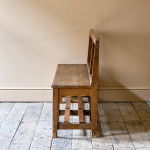 19th Century Pine Chapel Bench in Simulated Oak Paint