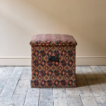 Large 19th Century Upholstered Pine Storage Chest