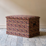 Large 19th Century Upholstered Pine Storage Chest