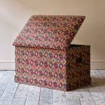 Large 19th Century Upholstered Pine Storage Chest