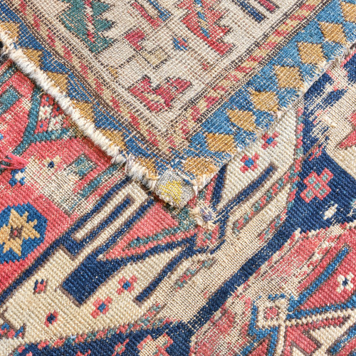 Large Antique Crooked Kazak Rug Runner