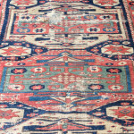 Large Antique Crooked Kazak Rug Runner
