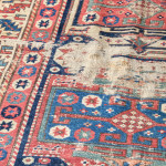 Large Antique Crooked Kazak Rug Runner
