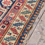 Large Antique Crooked Kazak Rug Runner