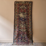 Large Antique Crooked Kazak Rug Runner