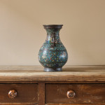 Antique Eastern Champleve Enamel and bronze Vase