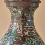 Antique Eastern Champleve Enamel and bronze Vase