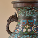 Antique Eastern Champleve Enamel and bronze Vase