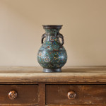 Antique Eastern Champleve Enamel and bronze Vase