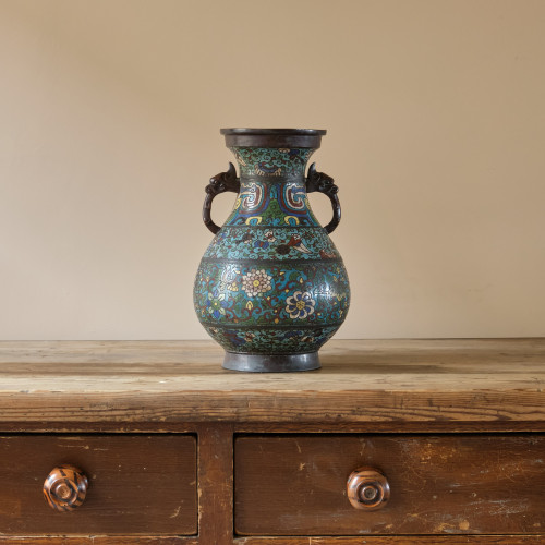 Antique Eastern Champleve Enamel and bronze Vase