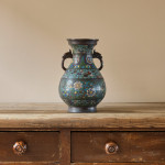 Antique Eastern Champleve Enamel and bronze Vase