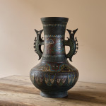Antique Eastern Champleve Enamel and bronze Vase