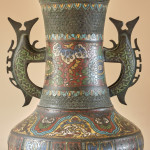 Antique Eastern Champleve Enamel and bronze Vase