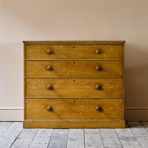Mid 19th Century Pine Chest of Drawers in Original Paint