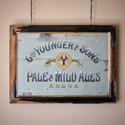 19th Century Younger and Sons Pub Advertising Mirror