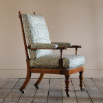 Regency Open Armchair in Printed Linen