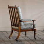 Regency Open Armchair in Printed Linen