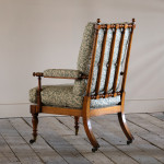 Regency Open Armchair in Printed Linen
