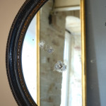 Early 19th Century Ebonized & Gilt Mirror.