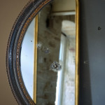 Early 19th Century Ebonized & Gilt Mirror.