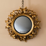 Small 19th Century Giltwood Convex Mirror.
