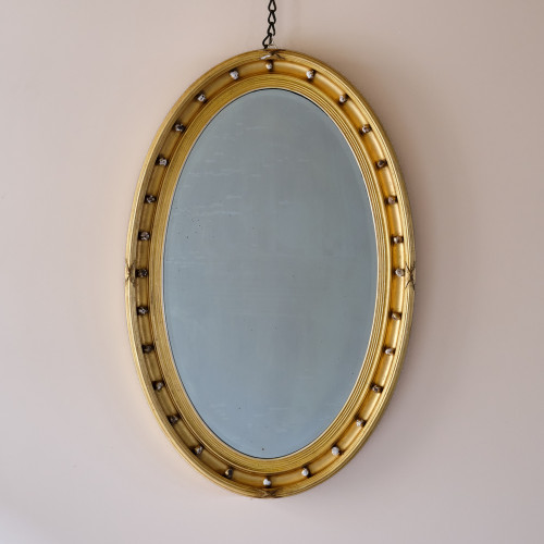 Early 20th Century Gilt & Gesso Oval Mirror