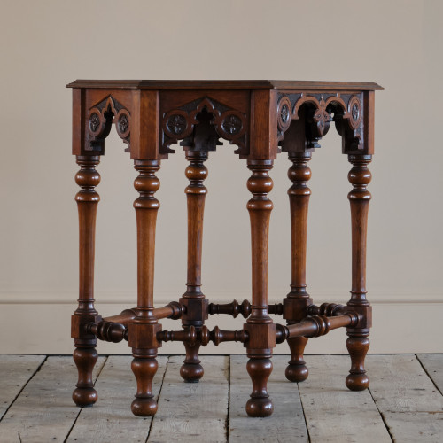 19th Century Gothic Oak Side Table
