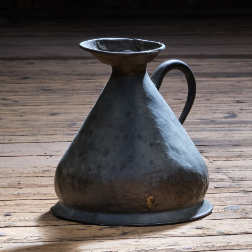 Large Verdigris Copper Flagon