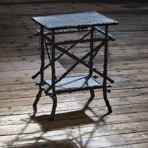 Victorian Folk Art Briar Wood Side Table