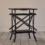 Victorian Folk Art Briar Wood Side Table