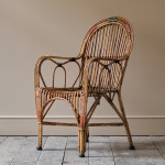 Cane and rattan armchair
