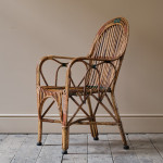 Cane and rattan armchair