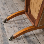 19th century birds eye maple side chair in tapestry fabric