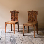 Pair of 19th century Armorial Hall Chairs