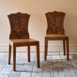 Pair of 19th century Armorial Hall Chairs