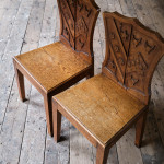 Pair of 19th century Armorial Hall Chairs