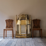 Large 19th Century Gothic Gilt Pine cupboard