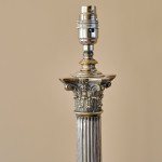 Antique Early 20th Century Silver Plate Corinthian Table Lamp