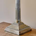 Antique Early 20th Century Silver Plate Corinthian Table Lamp