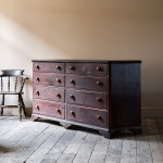 Huge Simulated Rosewood Pine Bank of Drawers