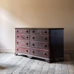 Huge Simulated Rosewood Pine Bank of Drawers