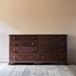 Huge Simulated Rosewood Pine Bank of Drawers