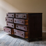 Huge Simulated Rosewood Pine Bank of Drawers