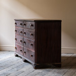 Huge Simulated Rosewood Pine Bank of Drawers