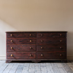 Huge Simulated Rosewood Pine Bank of Drawers