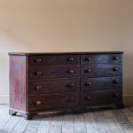 Huge Simulated Rosewood Pine Bank of Drawers