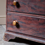 Huge Simulated Rosewood Pine Bank of Drawers