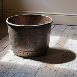 19th century Rivetted copper Log Bin
